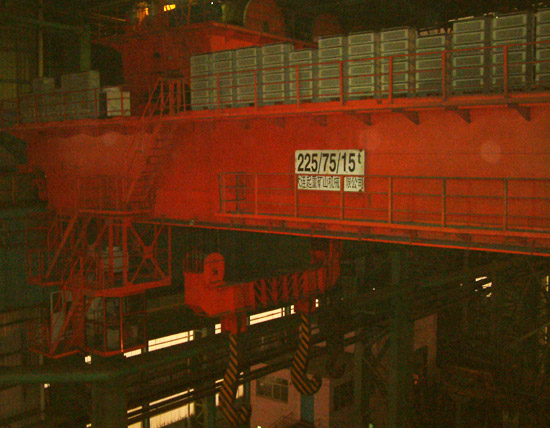 (225-75-15t)铸造起重机用于承德田丰钢厂